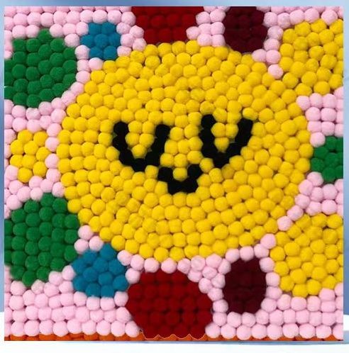 Картина из помпонов на подрамнике Draw Me! «Sun», (20 х 20 см) 