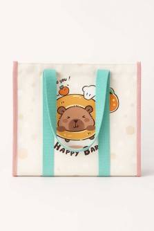 Сумка шоппер "Capybara in a circle", white (33.5*16*29 см)