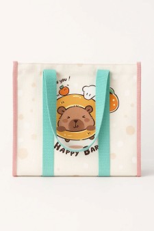 Сумка шоппер "Capybara in a circle", white (33.5*16*29 см)