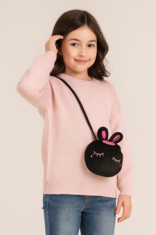 Сумочка плюшевая "Black hare", black (10*12,5 cm)