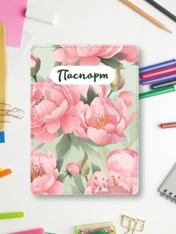 Обложка для паспорта "Цветы", плотность 600 мкм