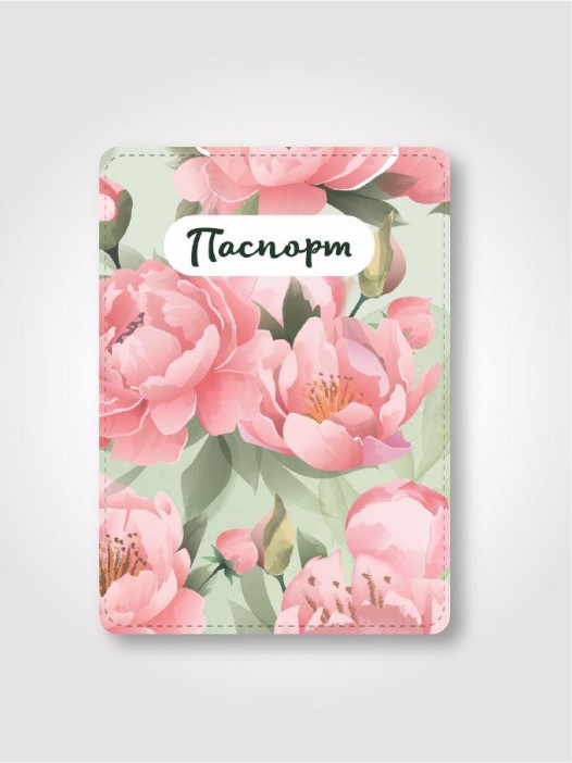 Обложка для паспорта &quot;Цветы&quot;,  плотность 600 мкм 