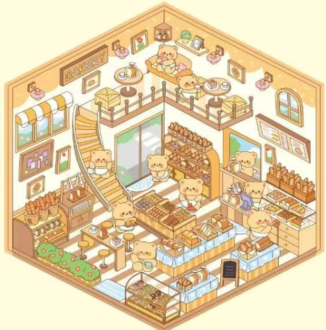 Наклейки+пинцет для творчества румбокс "Кафе", коричневые (16*20 см) 