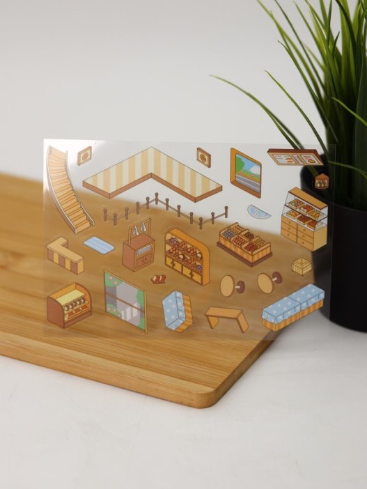 Наклейки+пинцет для творчества румбокс "Кафе", коричневые (16*20 см) 