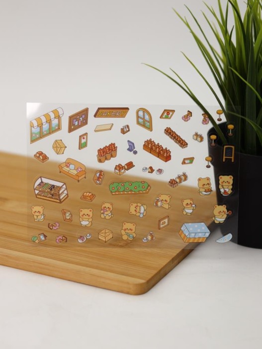 Наклейки+пинцет для творчества румбокс "Кафе", коричневые (16*20 см) 