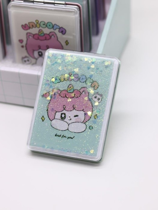 Зеркало шейкер раскладное &quot;Unicorn&quot;, зеленое, 8*6 см 