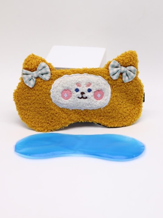 Маска для сна гелевая "Curly cuties", yellow 