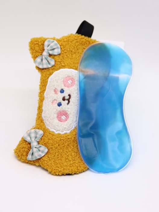 Маска для сна гелевая "Curly cuties", yellow 