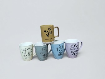 Набор керамических кружек 12шт. «Милые животные», микс