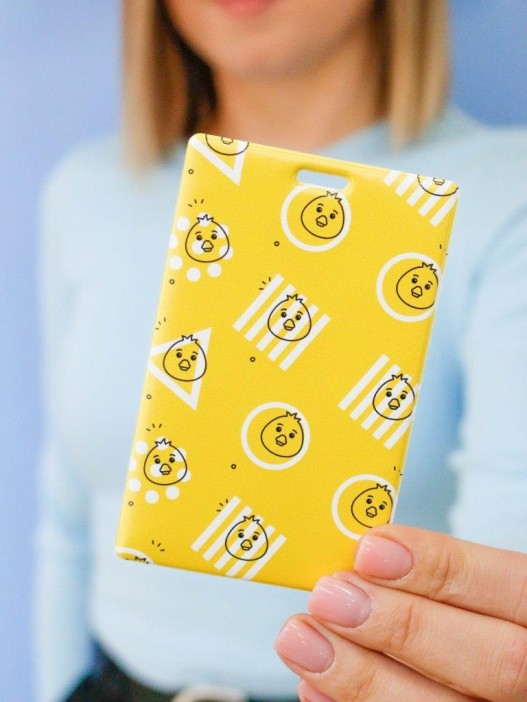 Держатель для карт «Crazy duck», yellow (6,5 х 10,4 см) 