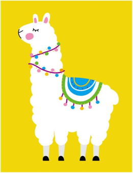 Алмазная мозаика картина стразами "Лама на жёлтом", 15х20 см