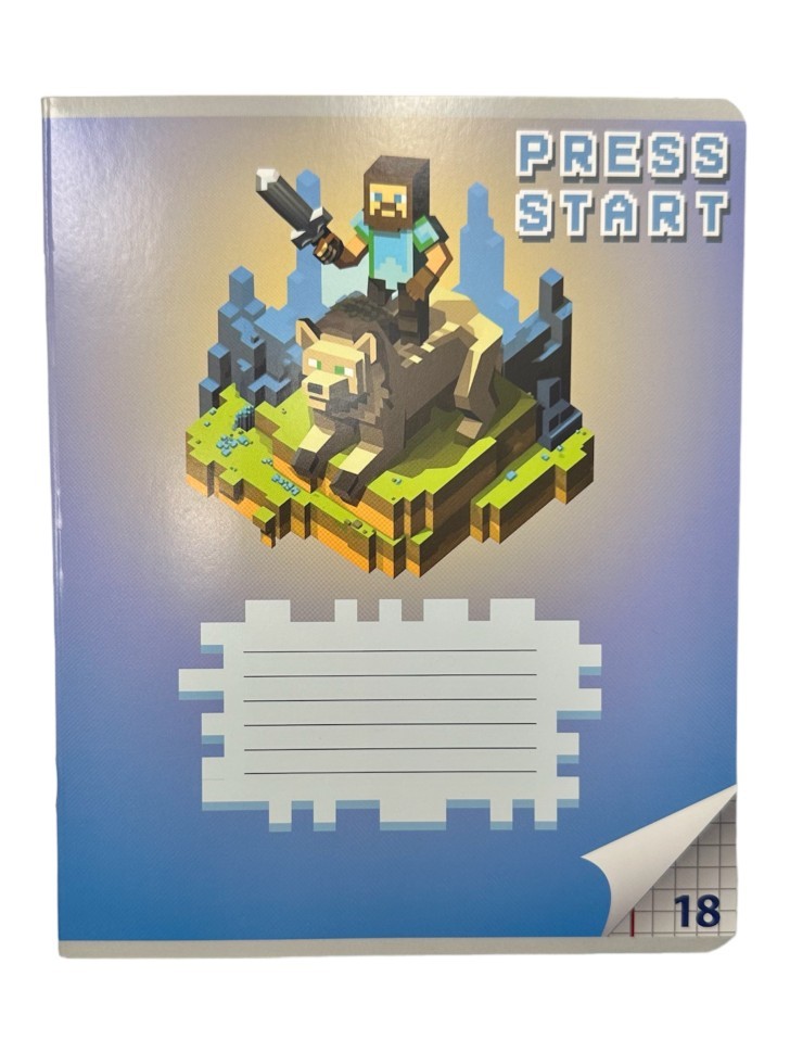 Тетрадь А5 "Моя Игра", 18л, клетка, обл мелов картон + ВД-лак, микс