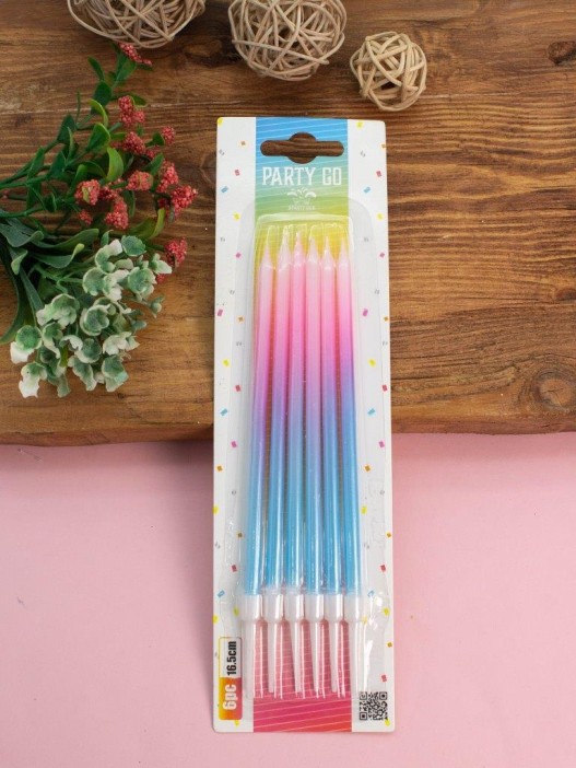 Набор свечей 6 шт. "Gradient glow", (16,5 см) 