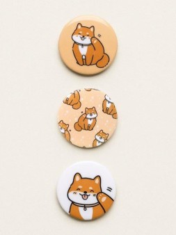 Набор значков 3 шт. iLikeGift Аниме «Shiba inu»