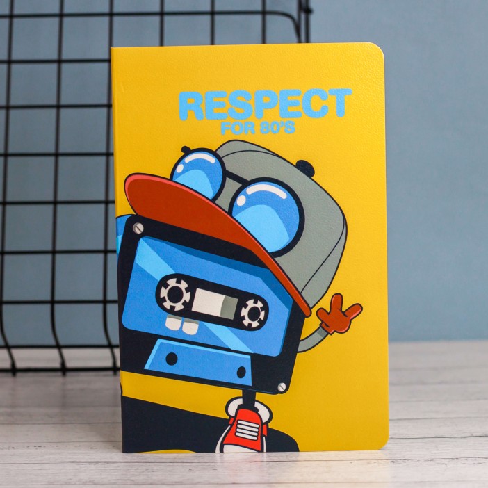 Тетрадь (A5) &quot;Music player cassette&quot;, yellow (13.5*20.5) 