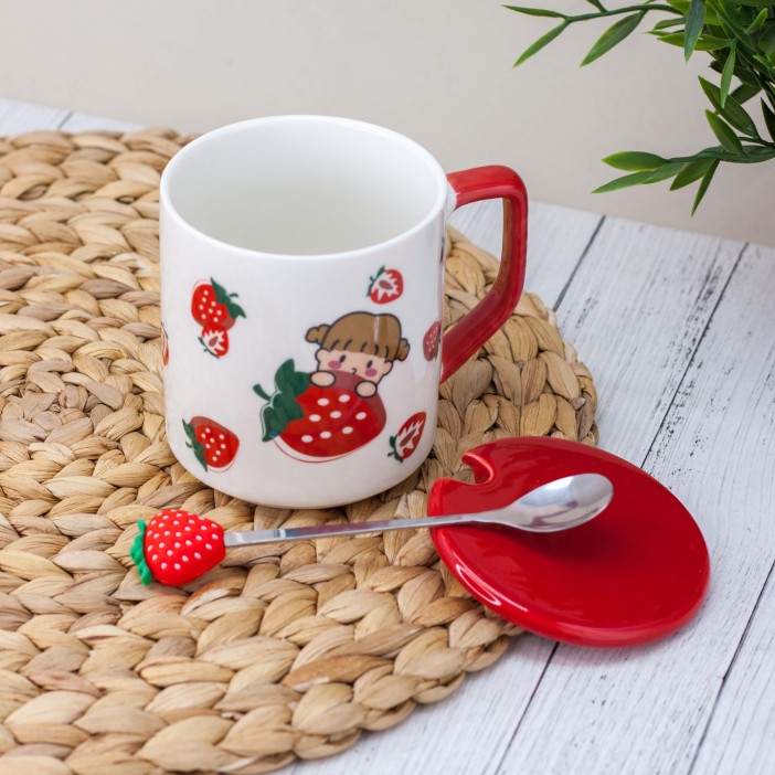 Кружка "Girl with strawberry", red (375 ml) 