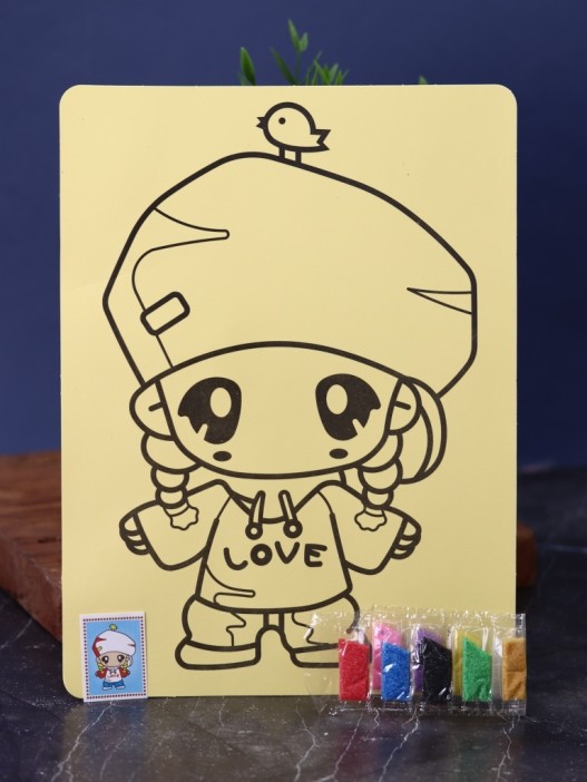 Раскраска &quot;Девочка с птичкой&quot;, 21*28, 9цв 