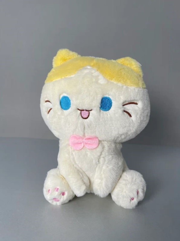 Мягкая игрушка "Кот улыбается", жёлтый, 20 см