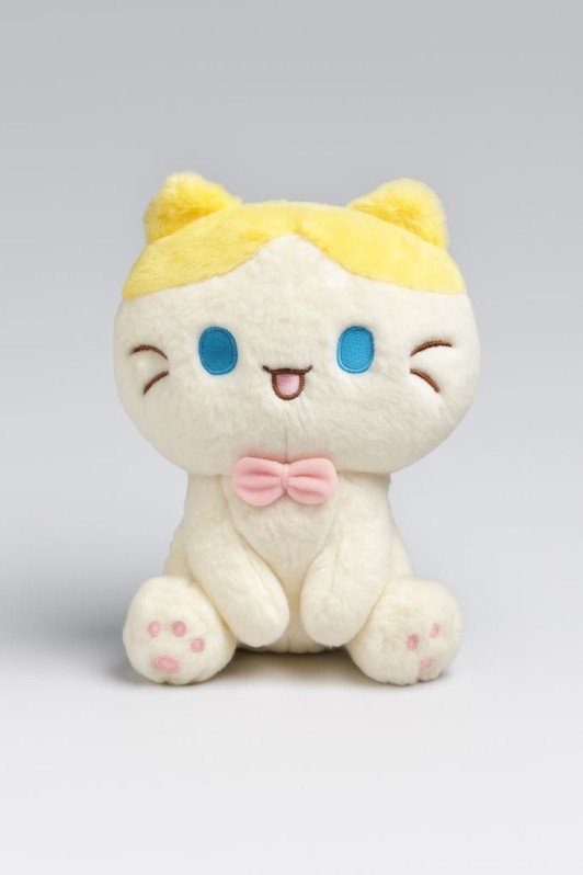 Мягкая игрушка "Кот улыбается", жёлтый, 20 см