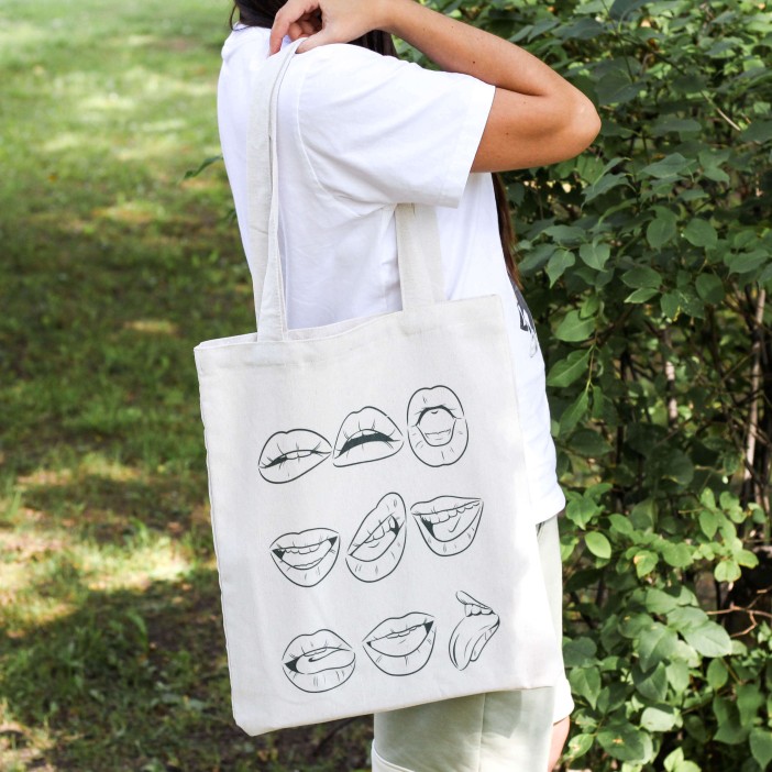 Эко-шоппер из 100% хлопка &quot;LIPS&quot; 