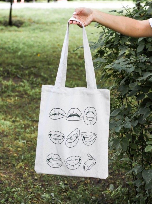 Эко-шоппер из 100% хлопка &quot;LIPS&quot; 