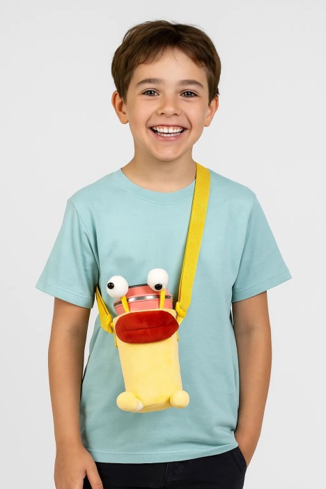 Футляр плюшевый для термоса &quot;Bug-eye&quot;, yellow (14*10 см) 