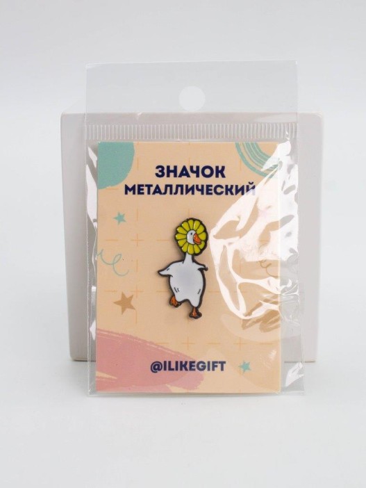 Значок металлический iLikeGift &quot;Flower goose&quot; 