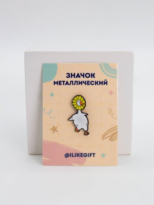 Значок металлический iLikeGift &quot;Flower goose&quot; 