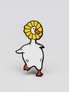Значок металлический iLikeGift &quot;Flower goose&quot;