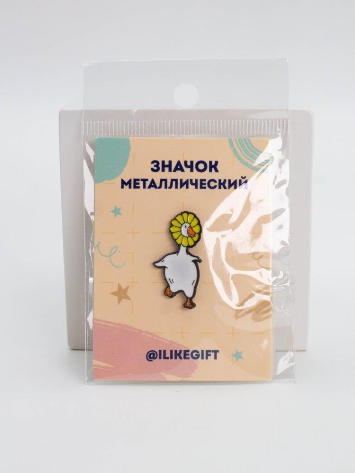 Значок металлический iLikeGift "Цветочный гусь"