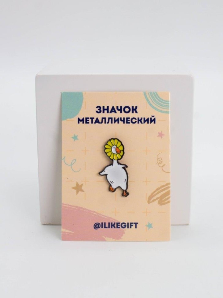 Значок металлический iLikeGift "Цветочный гусь"