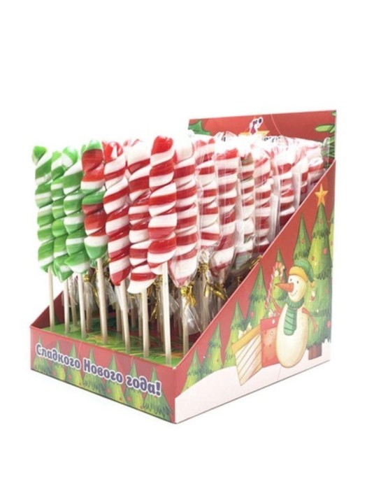 Леденцы-спирали "Новогодний набор №4" (шоубокс - 70 шт.) 