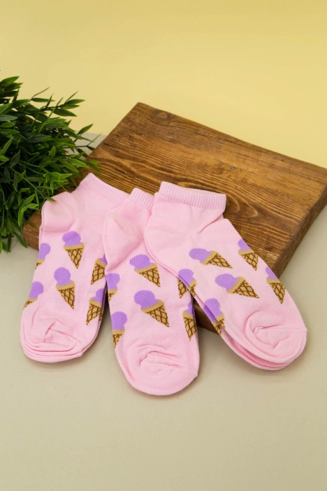 Носки женские "Ice cream horn", розовый, р. 35-40 