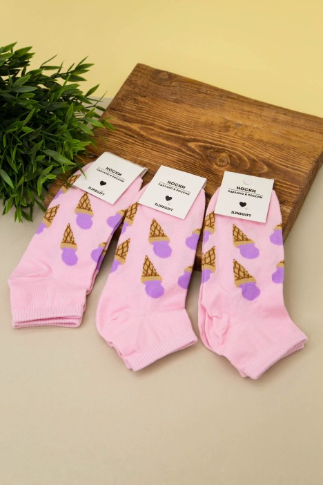 Носки женские "Ice cream horn", розовый, р. 35-40 