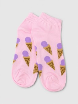 Носки женские "Мороженое в рожке", розовые, р. 35-40