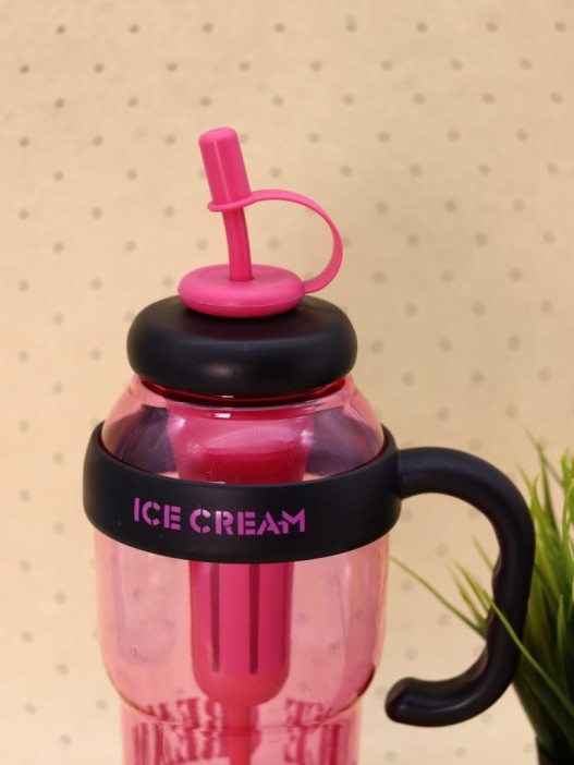 Бутылка с трубочкой &quot;Ice cream&quot; розовая, 1400 мл 