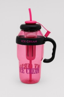 Бутылка с трубочкой "Ice cream" розовая, 1400 мл