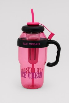 Бутылка с трубочкой "Ice cream" розовая, 1400 мл