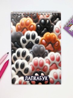 Скетчбук &quot;Лапкавайб&quot;, 14х20 см,  плотность 100 гр