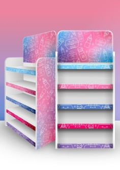 Стойка универсальная напольная "Gradient" 1890*870*375, 5 полок (+ топпер)