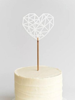 Топпер 5 шт "Сердце" №50, белый, фанера (80*66*4 мм)