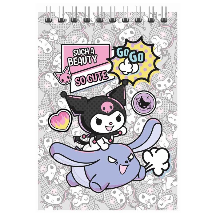 Блокнот А5 &quot;Kuromi FLY&quot;, 60 л, клетка, обложка картон 200 гр/м2, 141*201 мм 