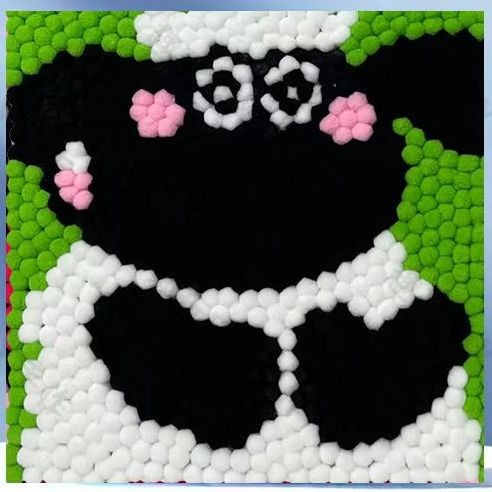 Картина из помпонов на подрамнике Draw Me! «Cute sheep», (20 х 20 см) 