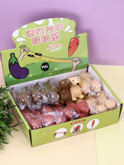 Мялка - антистресс «Stretchy dachshund», red 