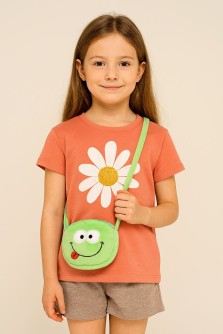 Сумочка плюшевая "Funny frog", green (10*12,5 см)