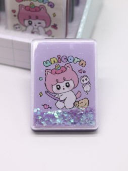 Зеркало шейкер раскладное "Unicorn", фиолетовое, 8*6 см