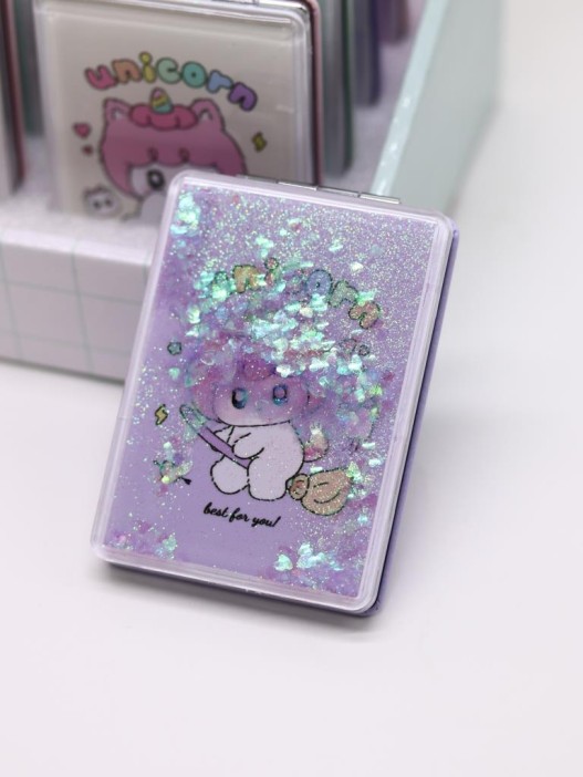 Зеркало шейкер раскладное &quot;Unicorn&quot;, фиолетовое, 8*6 см 