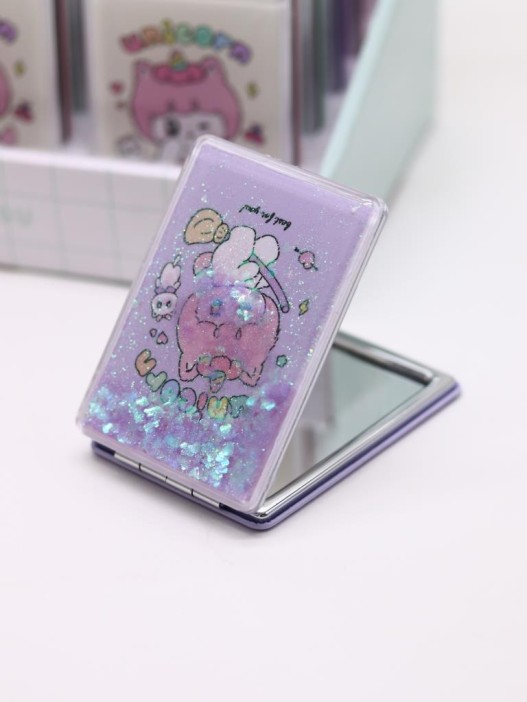 Зеркало шейкер раскладное &quot;Unicorn&quot;, фиолетовое, 8*6 см 