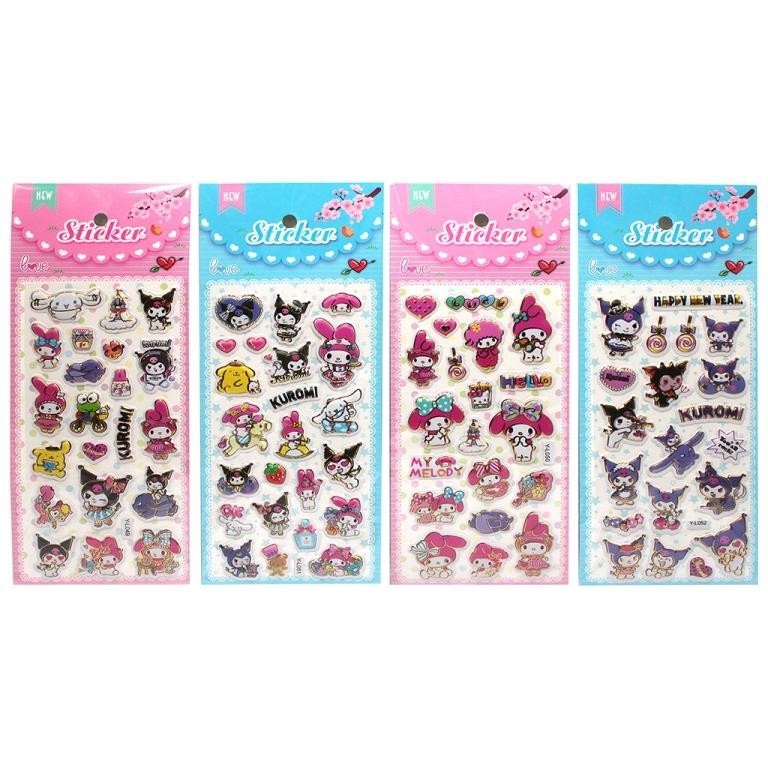 Пузырчатые наклейки с горячим золотом "Hello Kitty и друзья" (10*24 см), микс