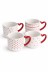 Набор керамических кружек 12шт. «Сердечки», красная 